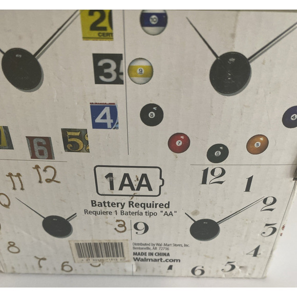 DIY Peel & Stick Wall Clock Choose From 12 Fun Number Sets (Enclosed) NEW 12" - Picture 6 of 9